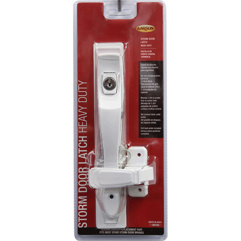 LARSON - Larson Heavy Duty White Zinc Push Button Keyed Latch 1 pk