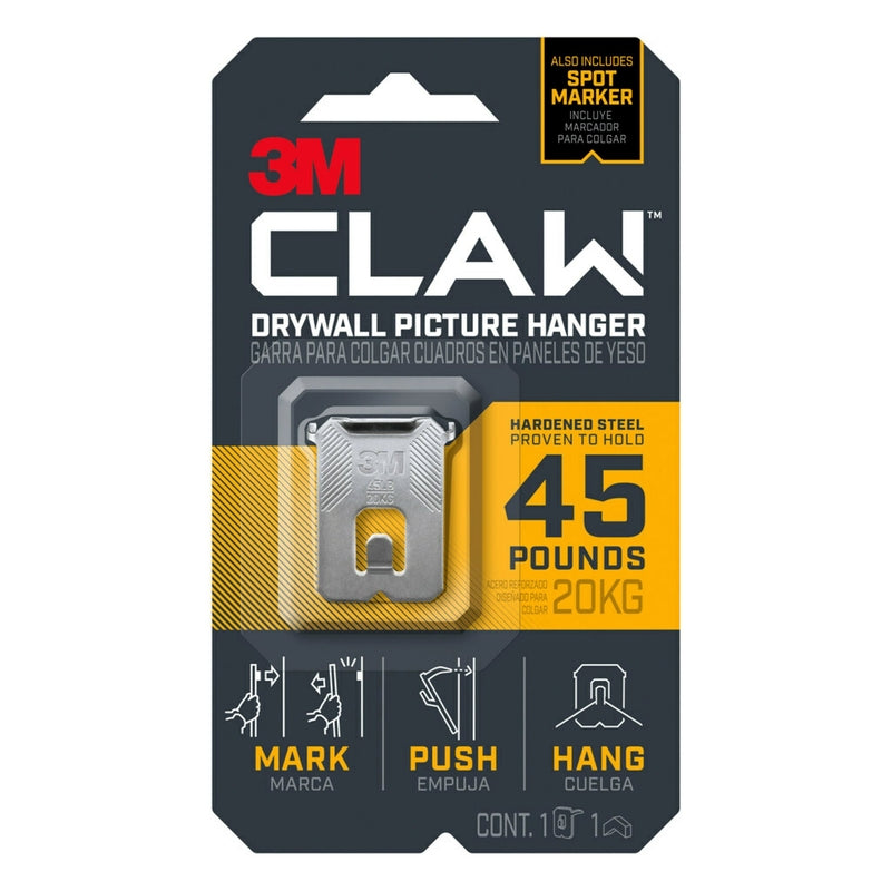 3M - 3M Claw Silver Drywall Picture Hanger 45 lb 1 pk