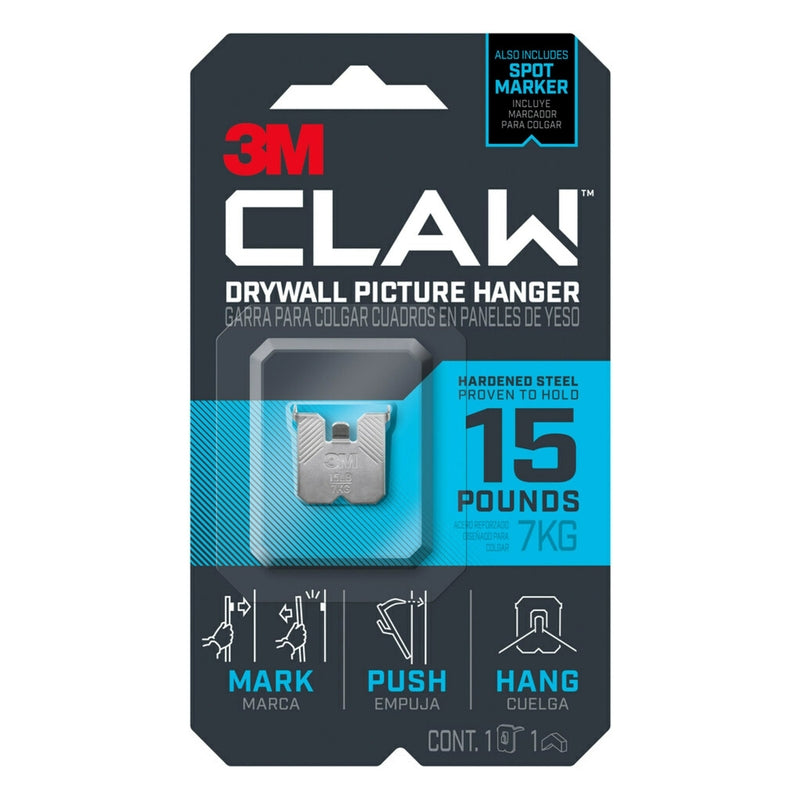 3M - 3M Claw Silver Drywall Picture Hanger 15 lb 1 pk