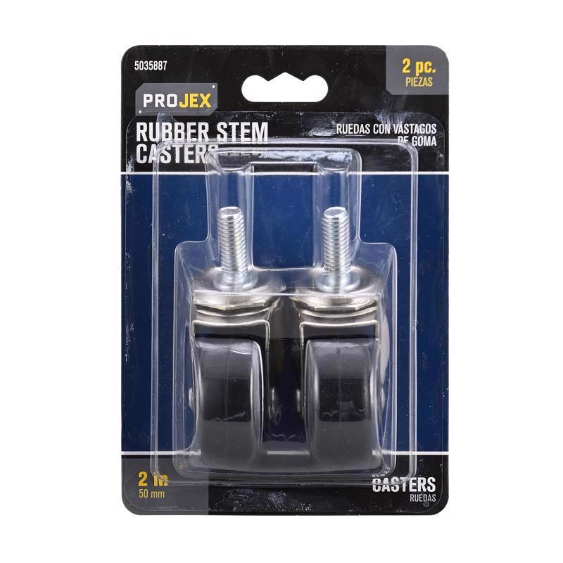 PROJEX - Projex 2 in. D Swivel Rubber Caster 80 lb 2 pk [9344/ACE]