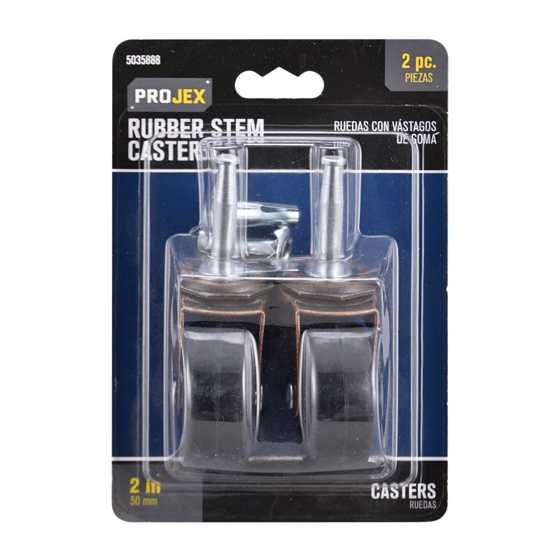 PROJEX - Projex 2 in. D Swivel Rubber Caster 80 lb 2 pk [9345/ACE]