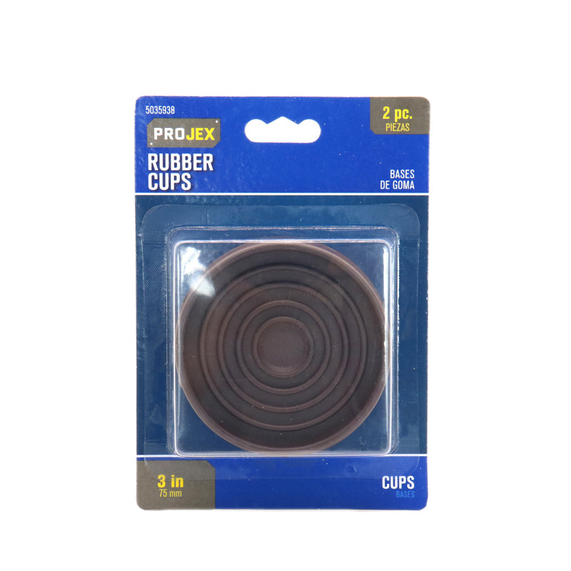 PROJEX - Projex Rubber Caster Cup Brown Round 3 in. W X 3 in. L 2 pk