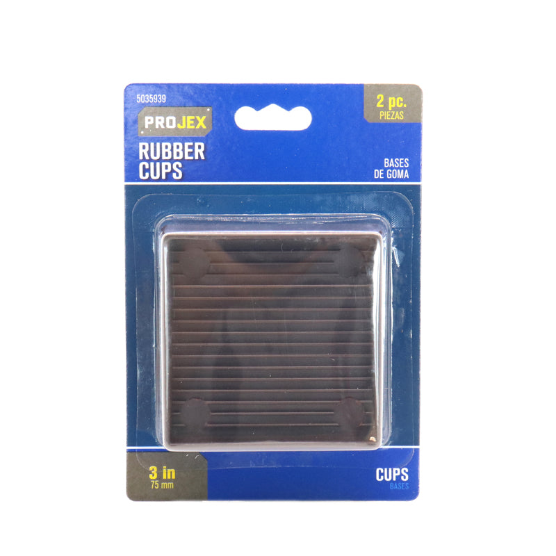 PROJEX - Projex Rubber Caster Cup Brown Square 3 in. W X 3 in. L 2 pk