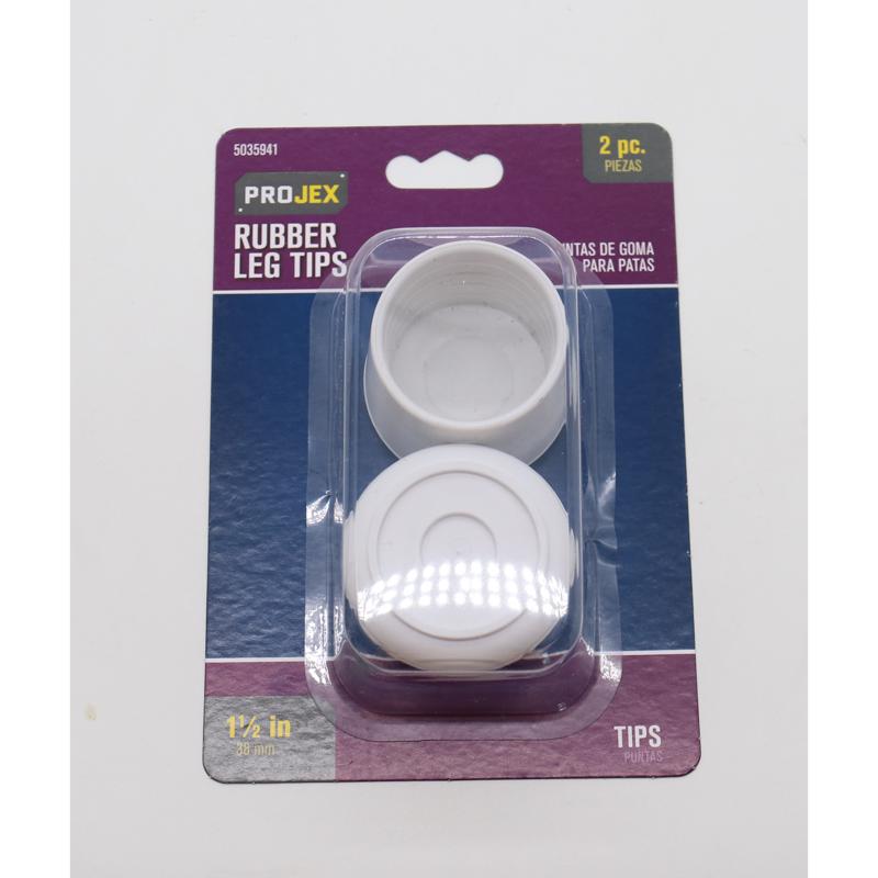 PROJEX - Projex Rubber Leg Tip Off-White Round 1-1/2 in. W 2 pk