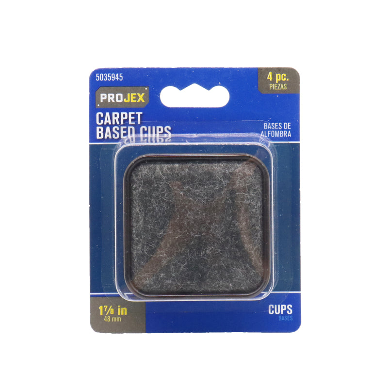 PROJEX - Projex Plastic Caster Cup Brown/Walnut Square 1-7/8 in. W X 1-7/8 in. L 4 pk