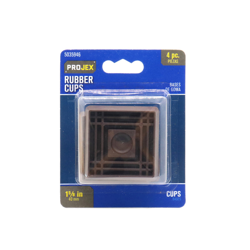 PROJEX - Projex Rubber Caster Cup Brown Square 1-5/8 in. W X 1-5/8 in. L 4 pk