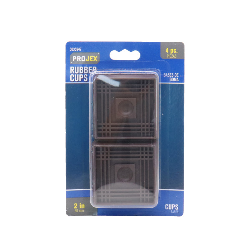 PROJEX - Projex Rubber Caster Cup Brown Square 2 in. W X 2 in. L 4 pk