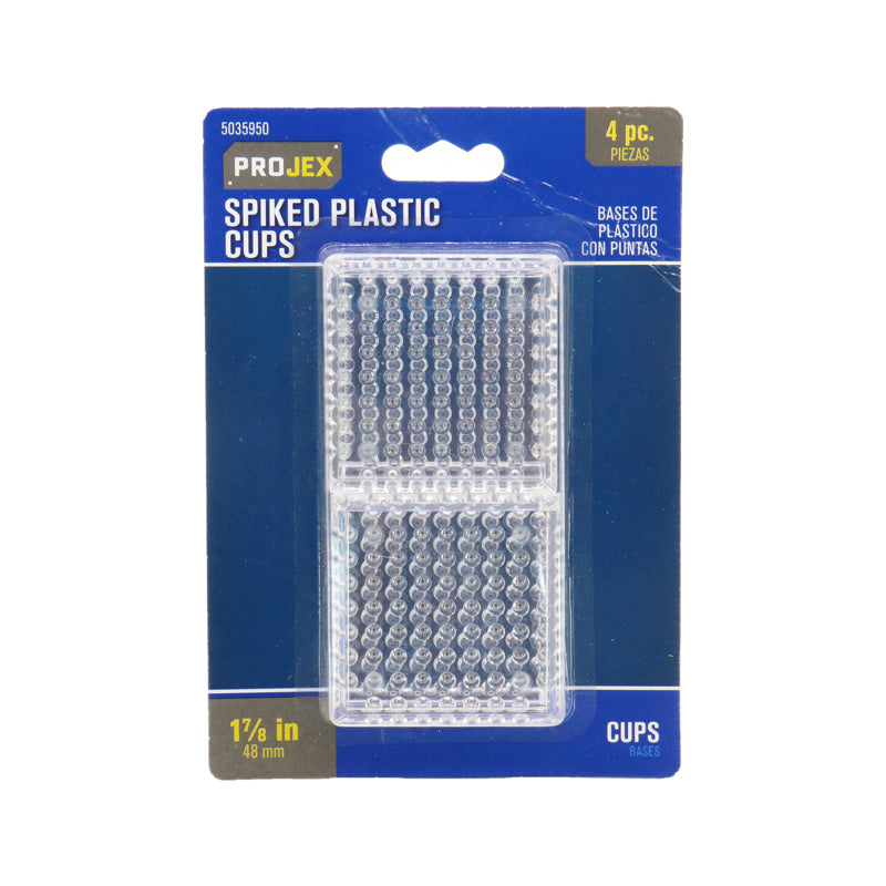 PROJEX - Projex Plastic Spiked Caster Cup Clear Square 1-7/8 in. W X 1-7/8 in. L 4 pk