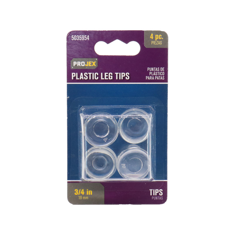 PROJEX - Projex Thermoplastic Ethylene Leg Tip Clear Round 3/4 in. W 4 pk - Case of 6