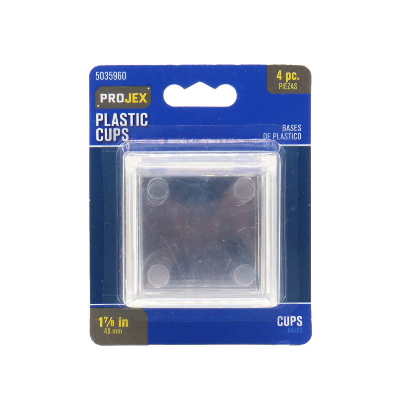 PROJEX - Projex Plastic Caster Cup Clear Square 1-7/8 in. W X 1-7/8 in. L 4 pk