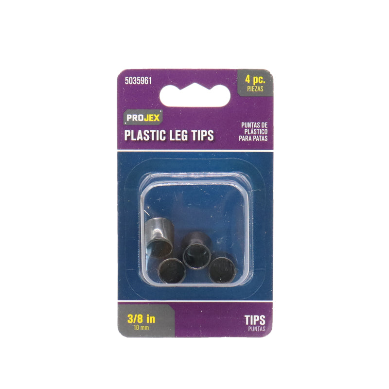 PROJEX - Projex Plastic Leg Tip Black Round 3/8 in. W 4 pk