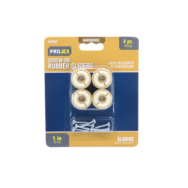 PROJEX - Projex Beige 1 in. Screw-On Rubber Chair Glide 8 pk