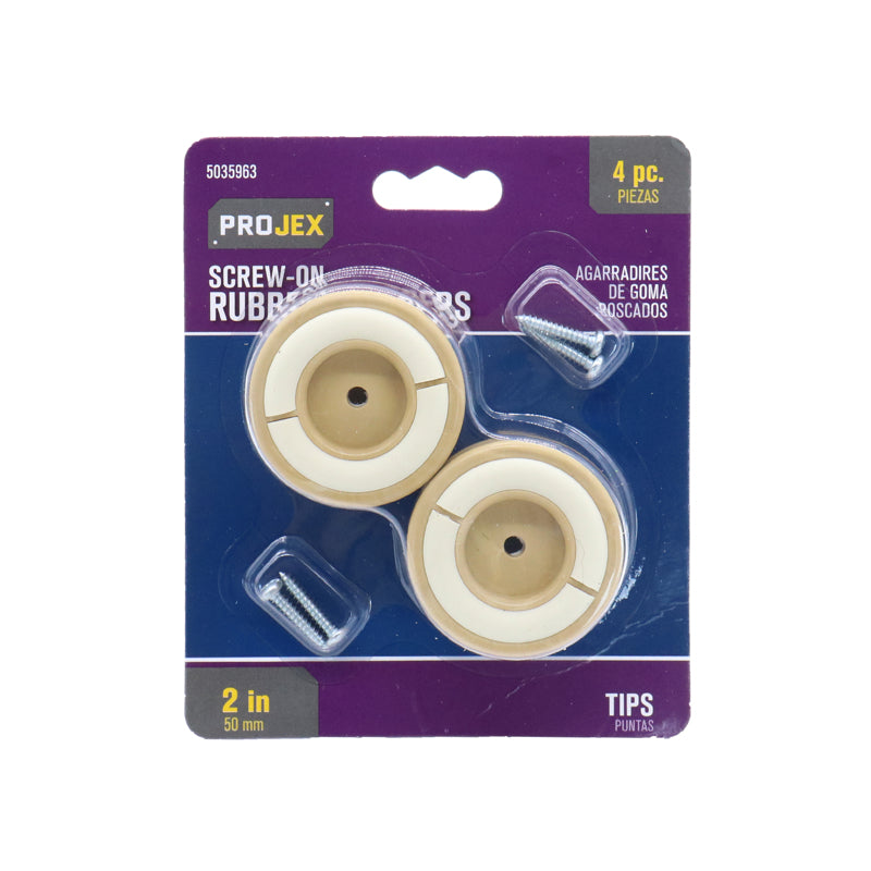 PROJEX - Projex Rubber Non-Skid Pad Brown Round 2 in. W 4 pk