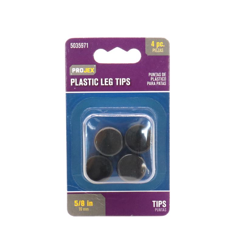 PROJEX - Projex Plastic Leg Tip Black Round 5/8 in. W 4 pk