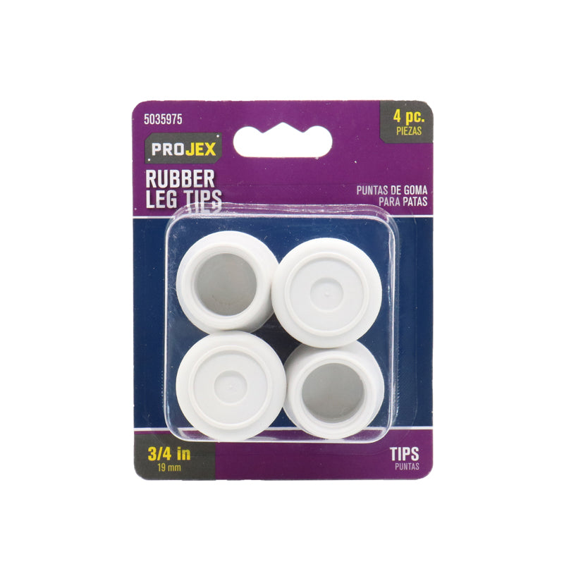 PROJEX - Projex Rubber Leg Tip Off-White Round 3/4 in. W 4 pk
