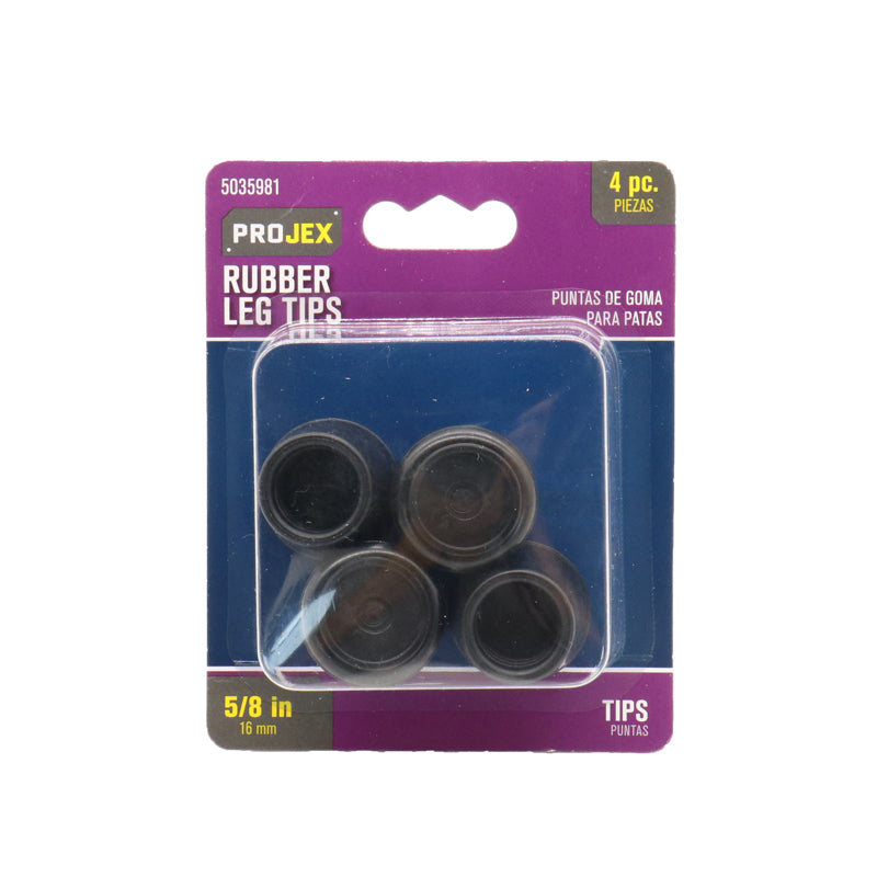 PROJEX - Projex Rubber Leg Tip Black Round 5/8 in. W 4 pk
