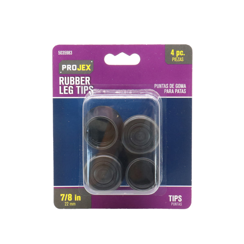 PROJEX - Projex Rubber Leg Tip Black Round 7/8 in. W 4 pk