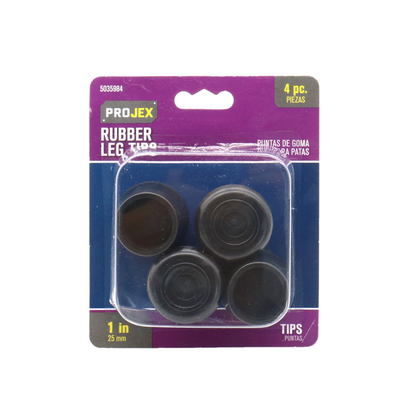 PROJEX - Projex Rubber Leg Tip Black Round 1 in. W 4 pk