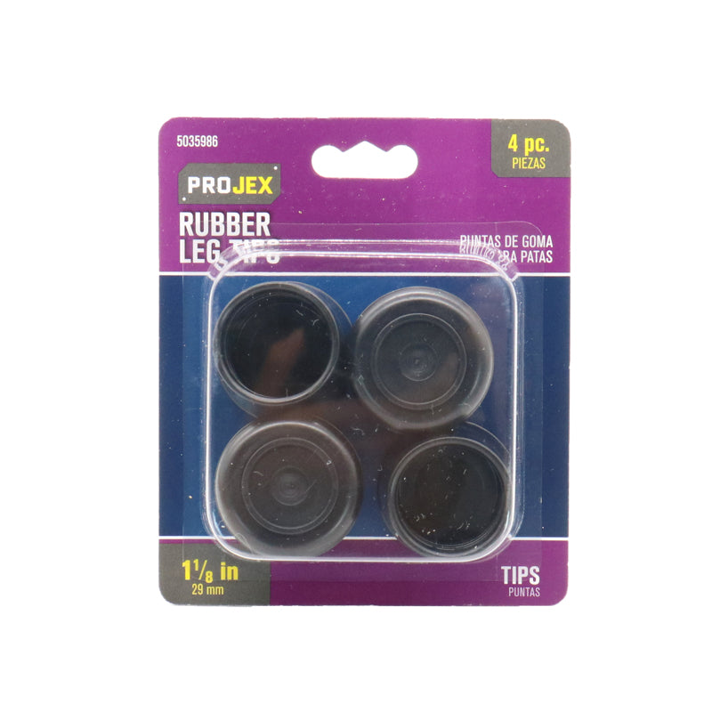 PROJEX - Projex Rubber Leg Tip Black Round 1-1/8 in. W 4 pk