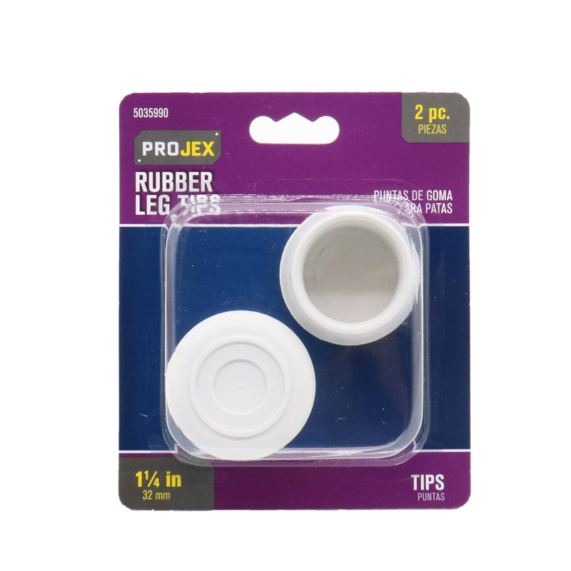 PROJEX - Projex Rubber Leg Tip Off-White Round 1-1/4 in. W 2 pk