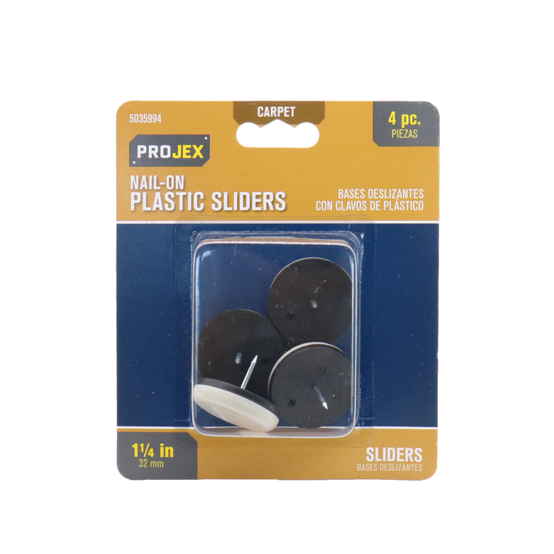 PROJEX - Projex White 1-1/4 in. Nail-On Plastic Sliders 4 pk