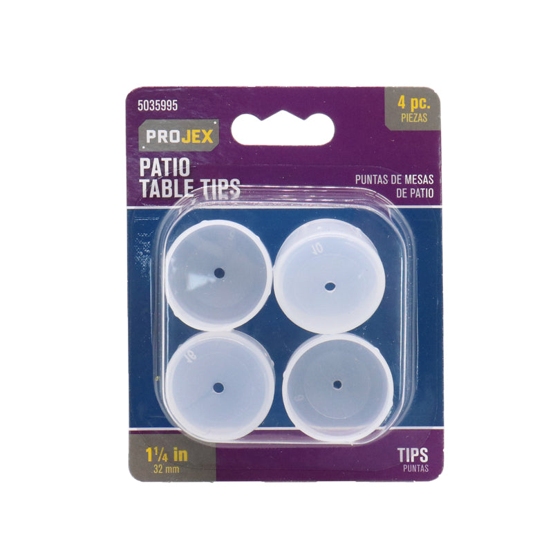 PROJEX - Projex Plastic Patio Table Tips Clear Round 1-1/4 in. W 4 pk