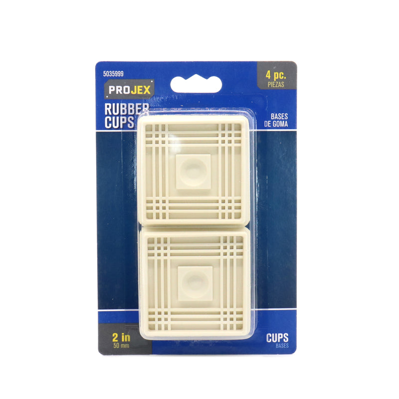PROJEX - Projex Rubber Caster Cup White Square 2 in. W X 2 in. L 4 pk