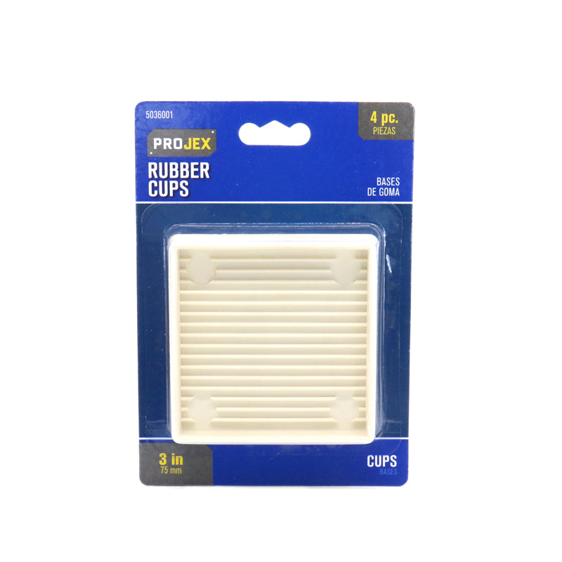 PROJEX - Projex Rubber Caster Cup White Square 3 in. W X 3 in. L 4 pk