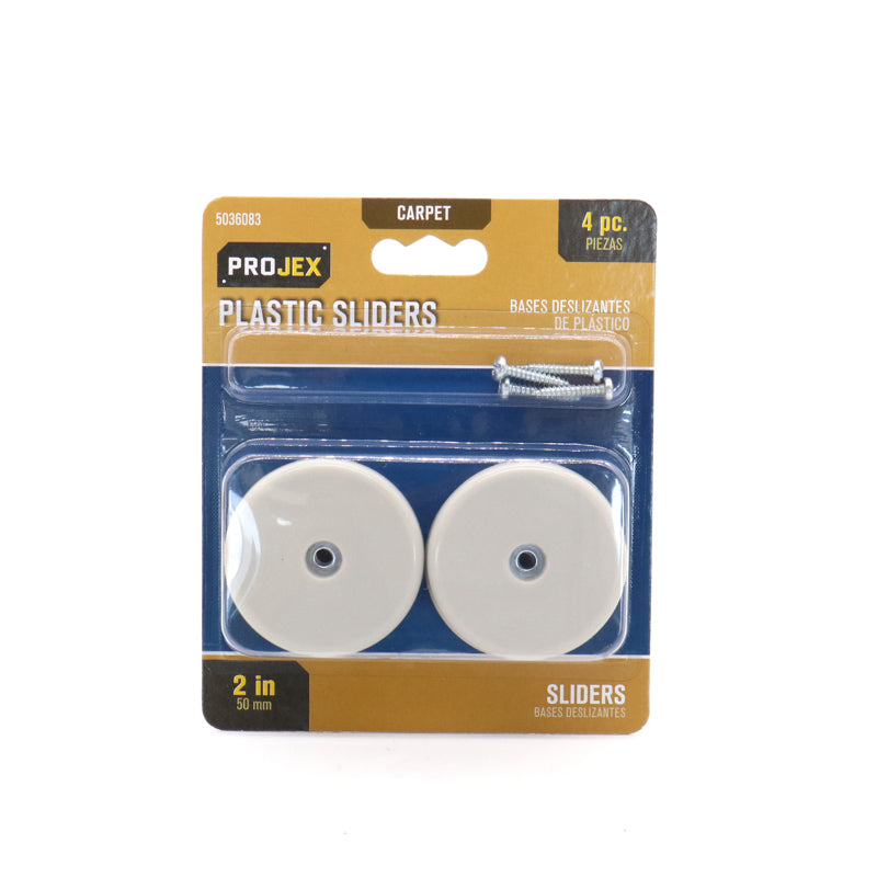 PROJEX - Projex White 1-3/16 in. Nail-On Plastic Chair Glide 4 pk