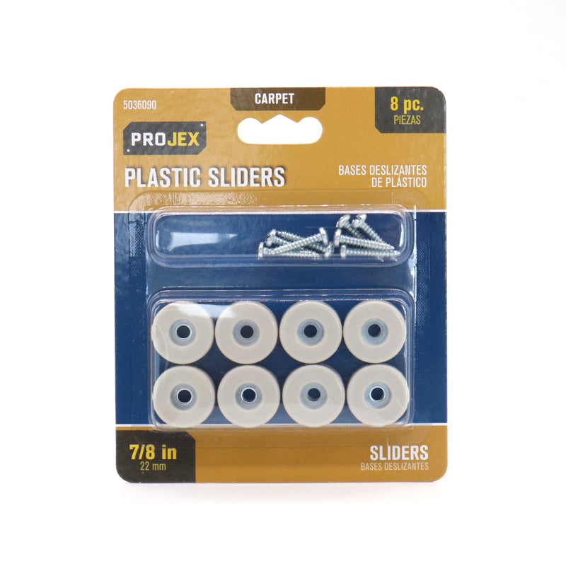PROJEX - Projex White 7/8 in. Nail-On Plastic Chair Glide 8 pk [P0034]
