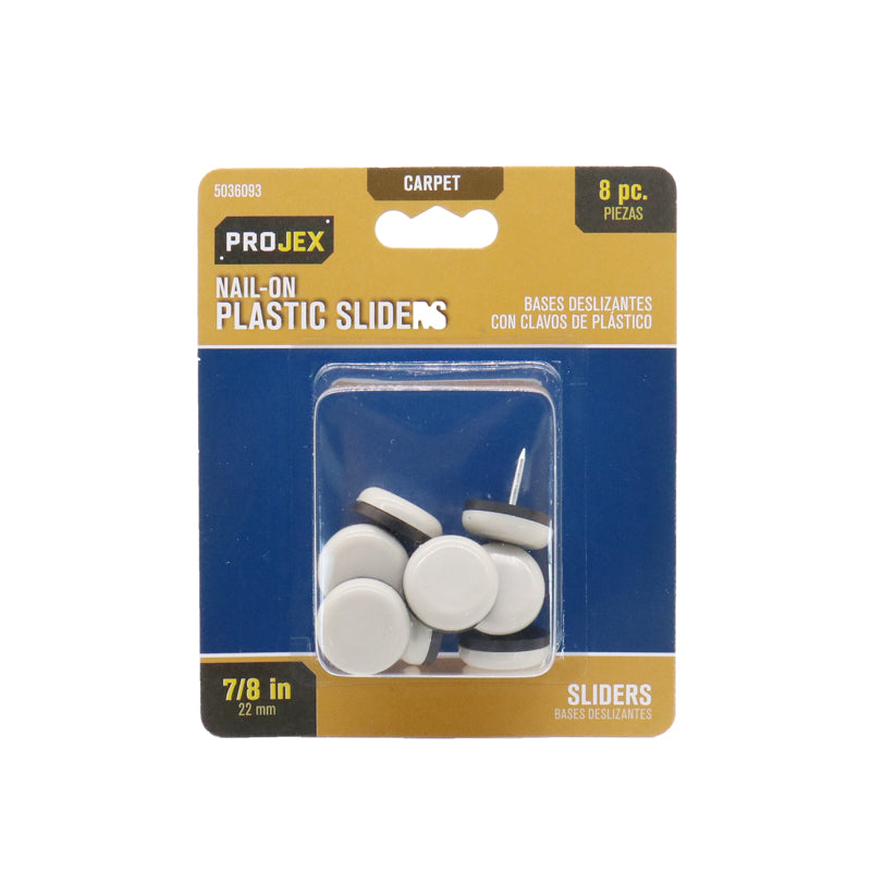 PROJEX - Projex White 7/8 in. Nail-On Plastic Chair Glide 8 pk [P0001]