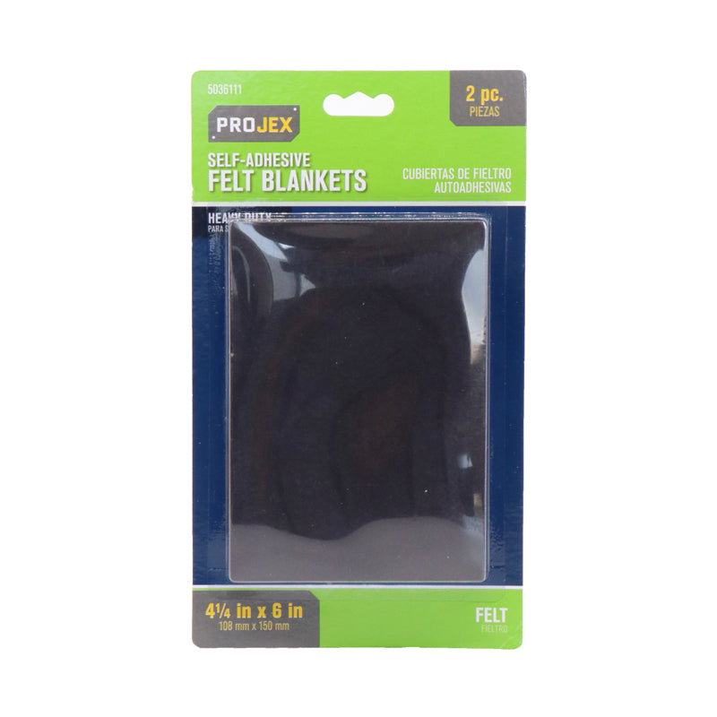 PROJEX - Projex Felt Self Adhesive Blanket Brown Rectangle 4-1/4 in. W X 6 in. L 2 pk [P0115]