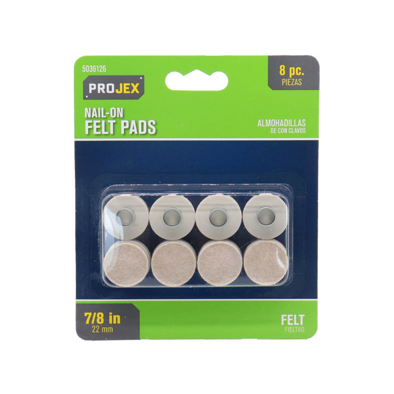 PROJEX - Projex Felt Protective Pad Brown Round 7/8 in. W 8 pk [P0007]