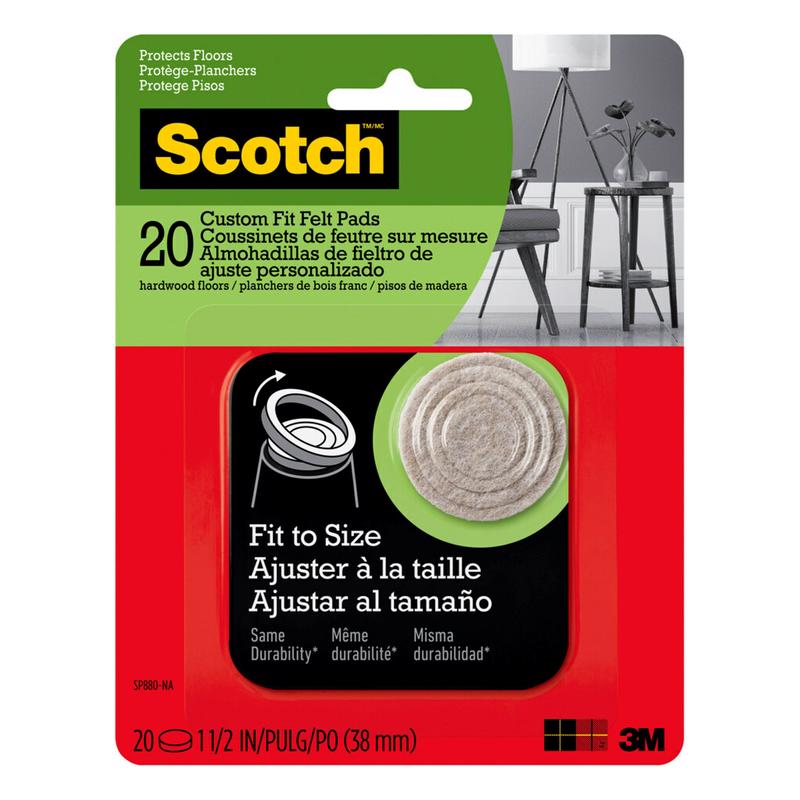 SCOTCH - 3M Scotch Felt Self Adhesive Protective Pad Beige Round 1.5 in. W 1 pk - Case of 6