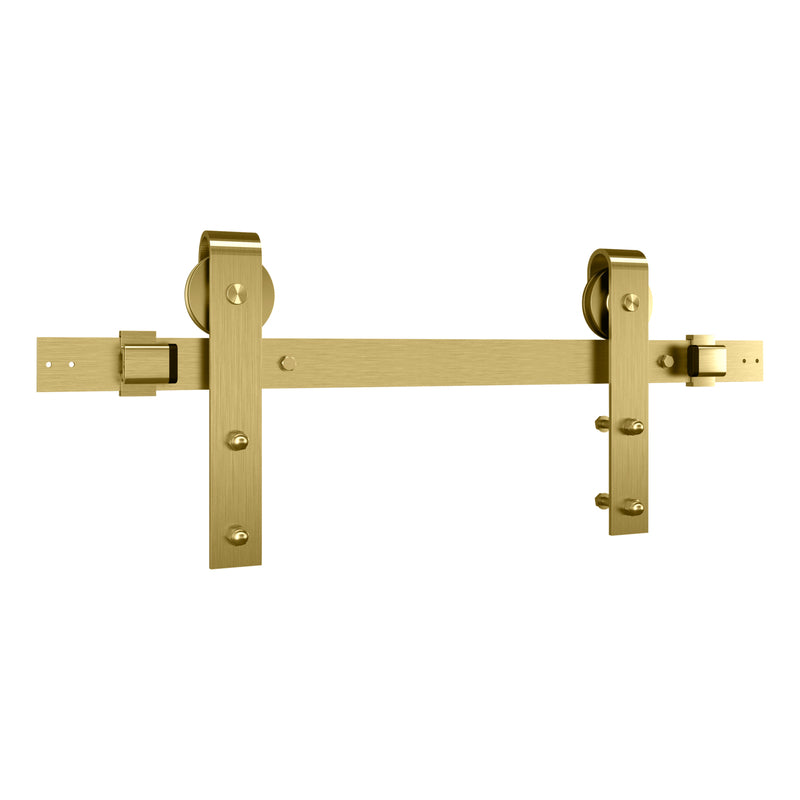 NATIONAL HARDWARE - National Hardware Designer Brushed Gold Steel Barn Door Hanger Kit 1 pc