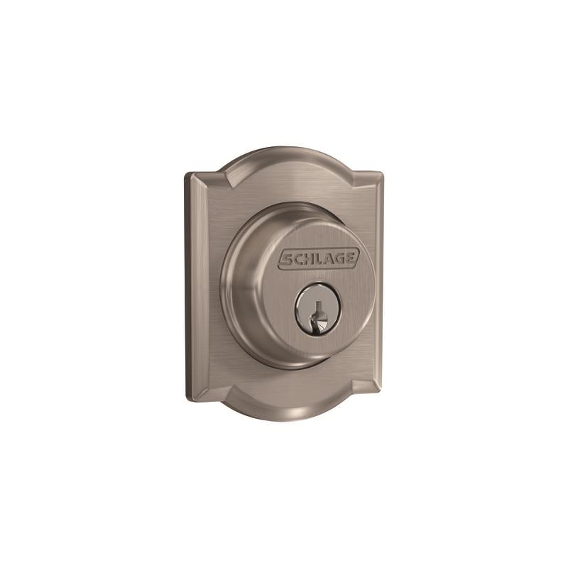 SCHLAGE - Schlage Camelot Satin Nickel Metal Single Cylinder Deadbolt