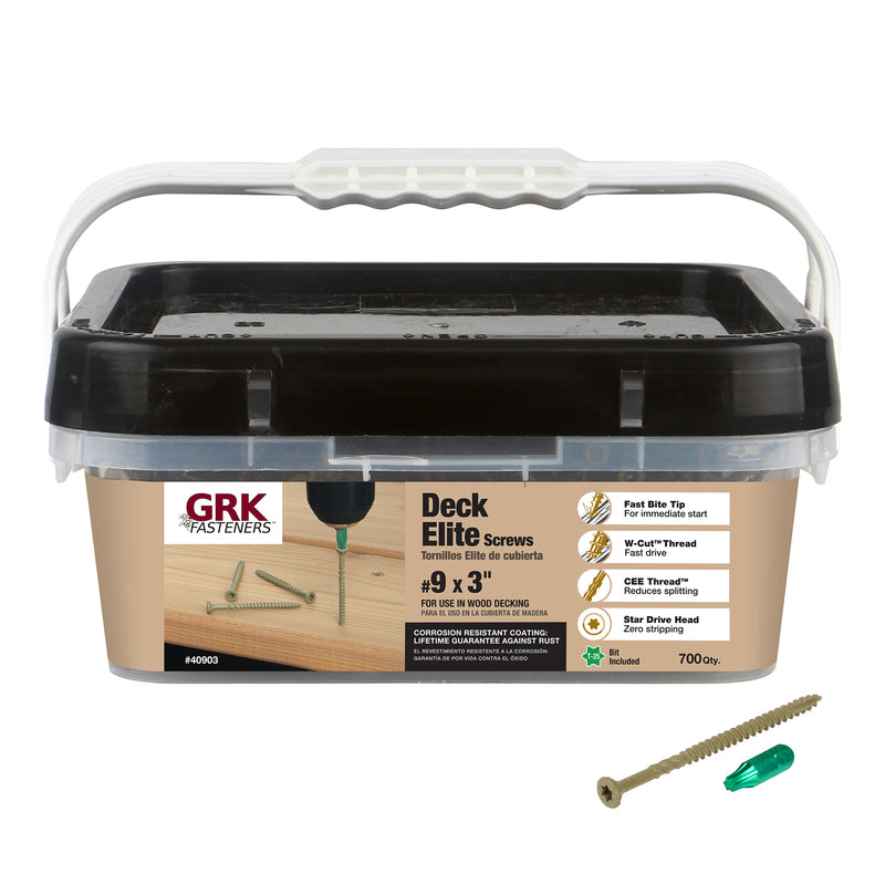 GRK - GRK Fasteners Deck Elite No. 9 X 3 in. L Tan Star Star Head Deck Screws 700 pk