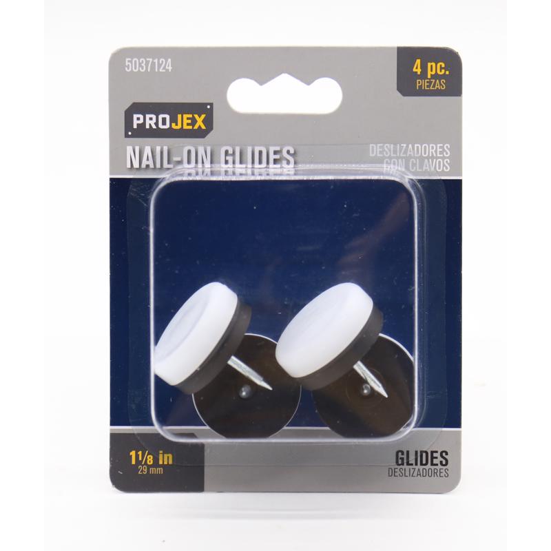 PROJEX - Projex White 1-1/8 in. Nail-On Nylon Chair Glide 4 pk