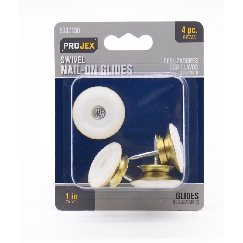 PROJEX - Projex Gold 1 in. Nail-On Brass Swivel Glide 4 pk