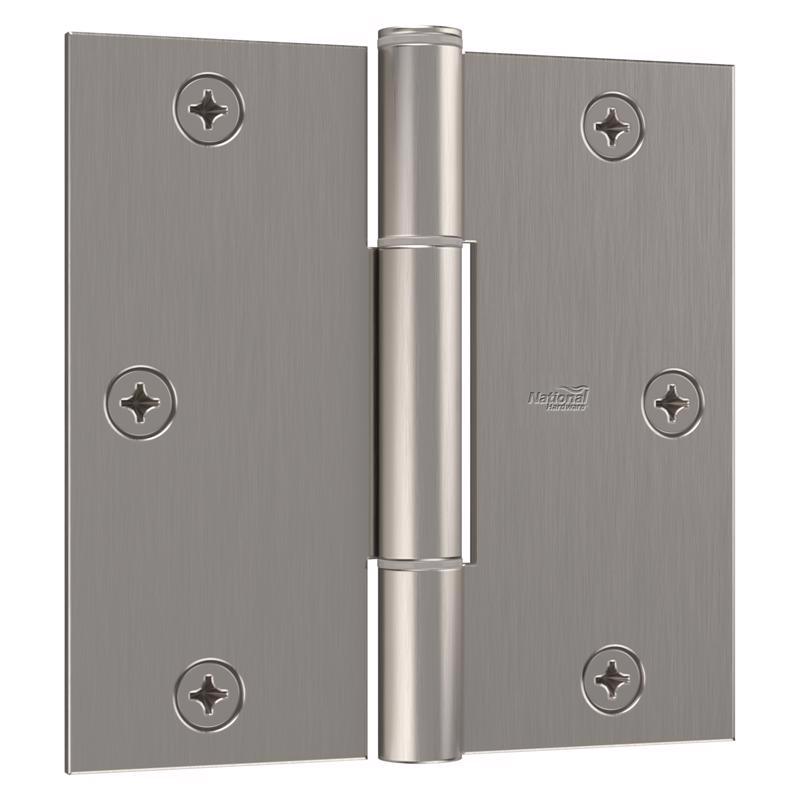 NATIONAL HARDWARE - National Hardware Squeak Guard 3.5 in. L Satin Nickel Door Hinge 3 pk [N830-448]
