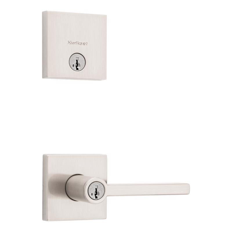 KWIKSET - Kwikset Halifax Satin Nickel Zinc Lever and Single Cylinder Deadbolt