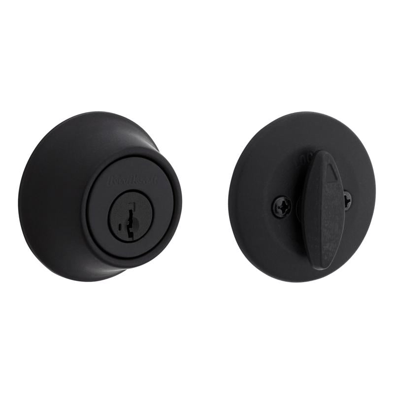 KWIKSET - Kwikset Matte Black SmartKey Deadbolt 2-3/4 in.