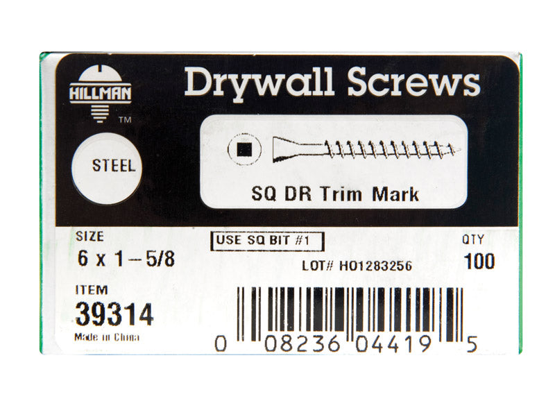 HILLMAN - Hillman No. 6 X 1-5/8 in. L Square Drywall Screws 100 pk