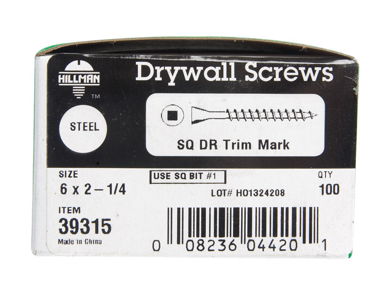 HILLMAN - Hillman No. 6 X 2-1/4 in. L Square Drywall Screws 100 pk