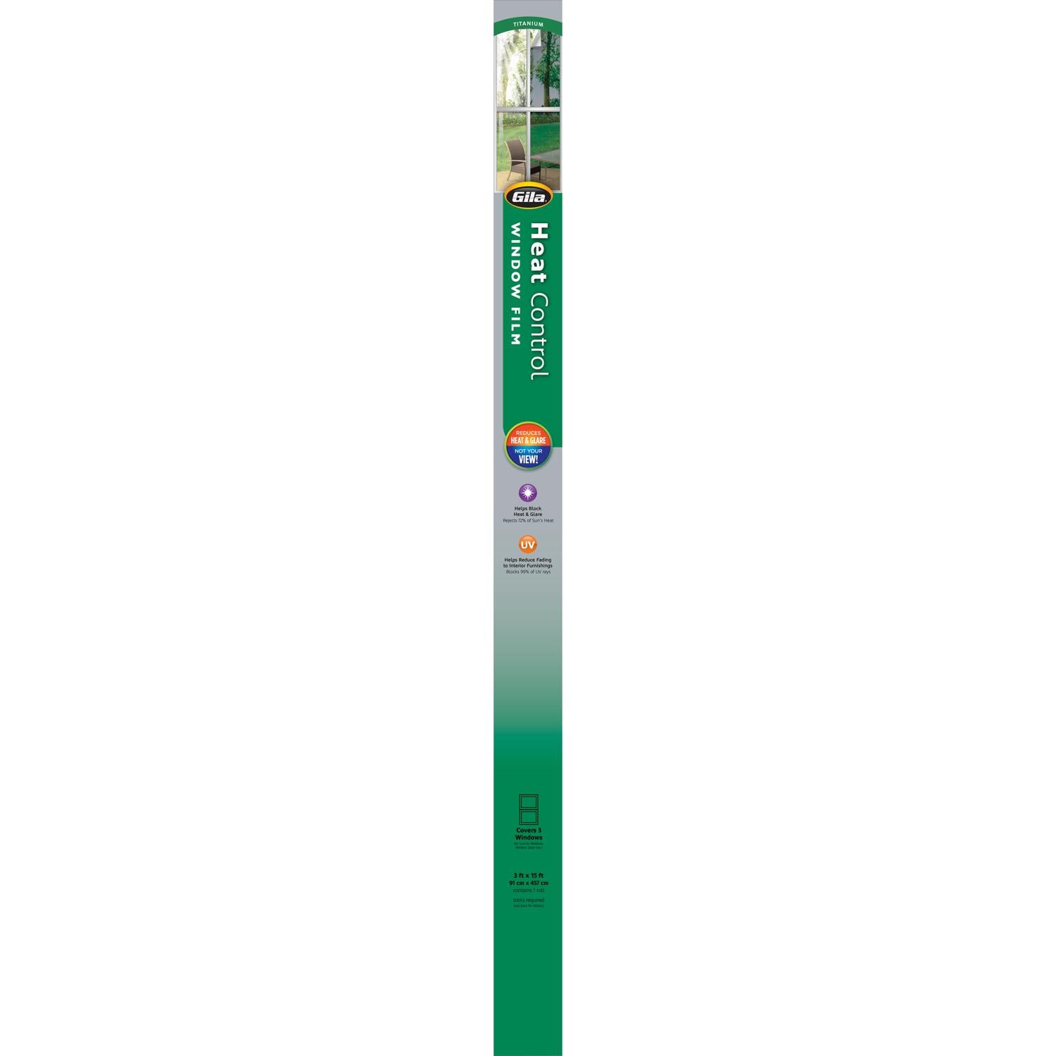 Gila Titanium Adhesive Backed Indoor Window Film 36 in. W X 15 ft. L