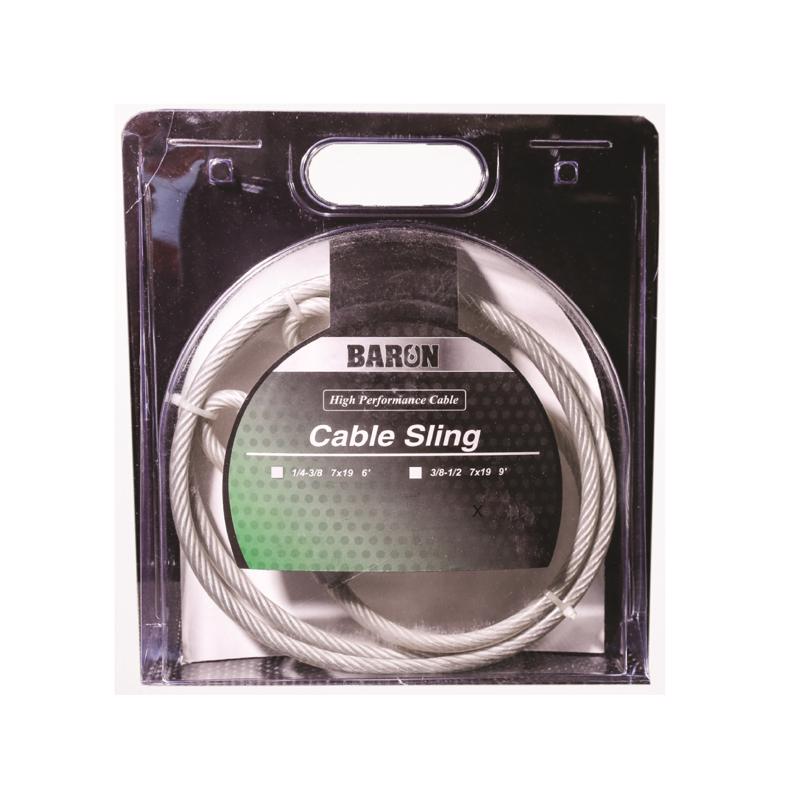 BARON - Baron Galvanized Galvanized Steel 3/8-1/2 in. D X 9 ft. L Cable Sling