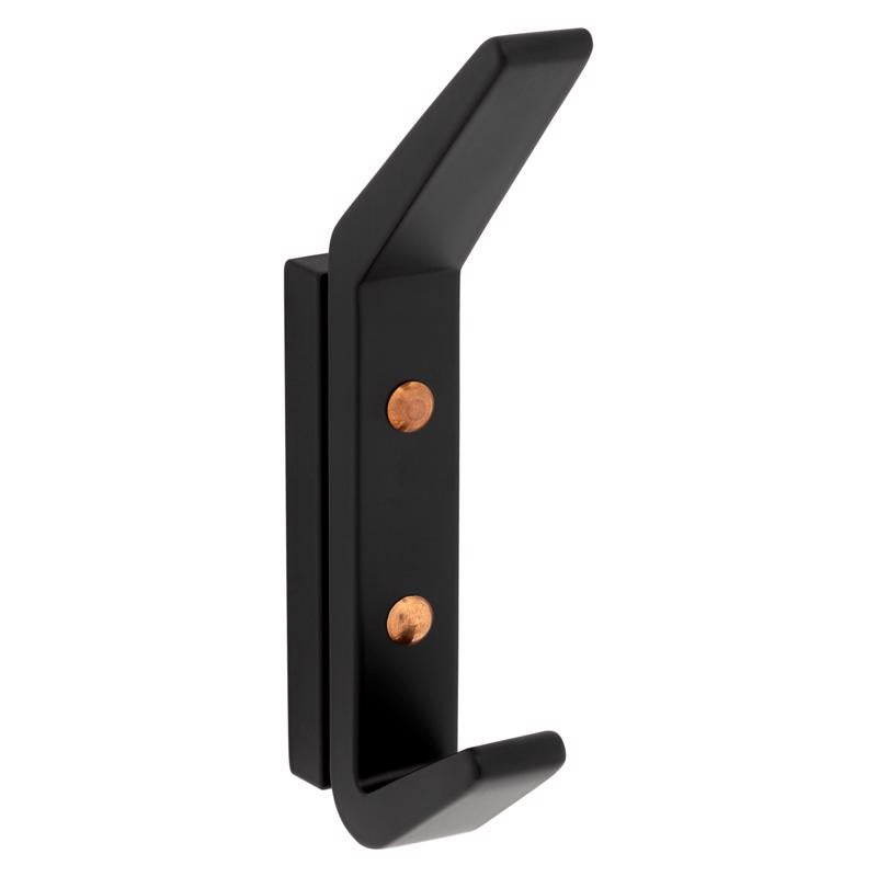NATIONAL HARDWARE - National Hardware Reed Matte Black Black Aluminum 4-3/4 in. L Hook 25 lb 1 pk