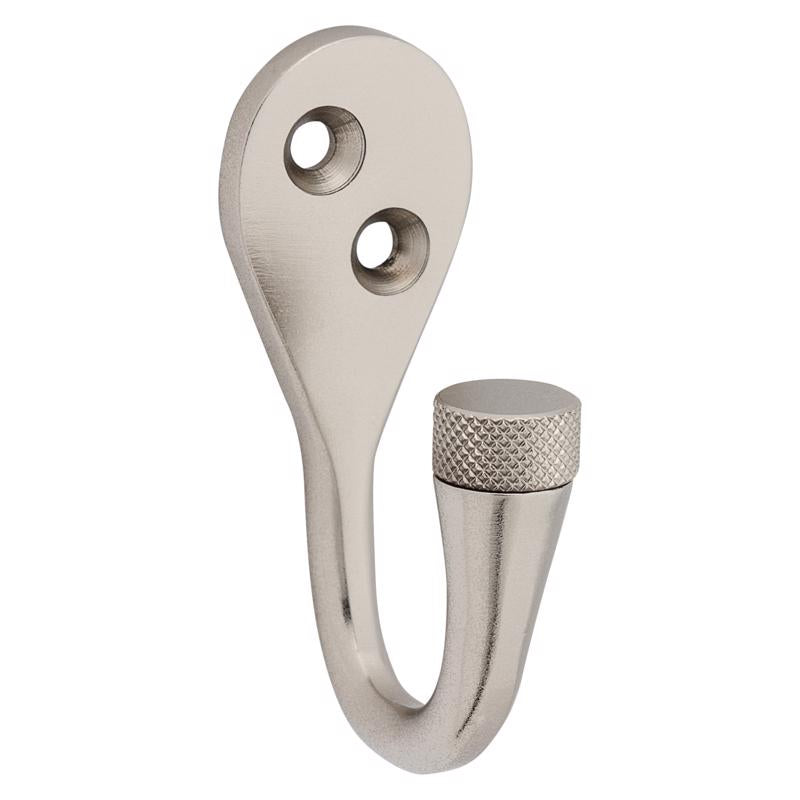 NATIONAL HARDWARE - National Hardware Powell Medium Satin Nickel Silver Aluminum 2-5/8 in. L Knurled Hook 60 lb 1 pk