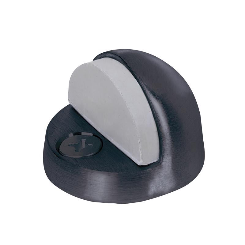 TELL - Tell 2 in. L Stainless Steel Matte Black Door Stop Mounts to floor 1-7/8 in.