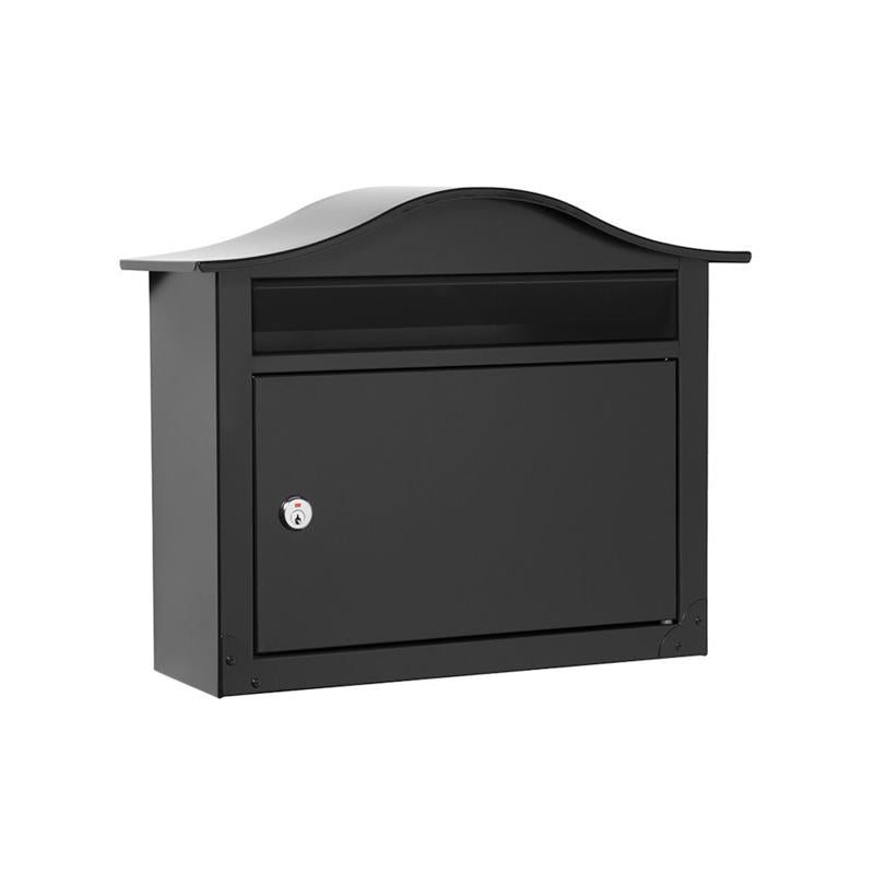 ARCHITECTURAL MAILBOXES - Architectural Mailboxes The Saratoga Galvanized Steel Wall Mount Black Locking Mailbox